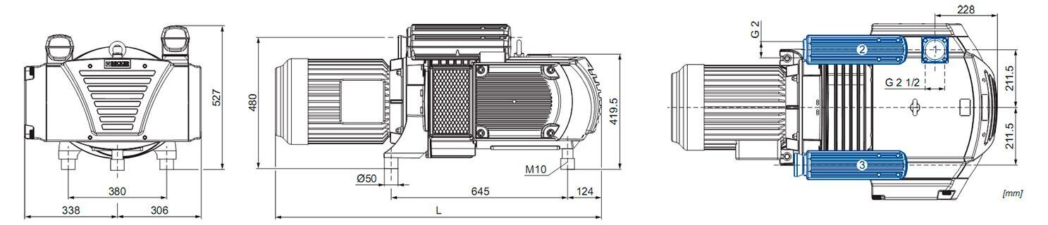 Габаритные размеры (чертеж) Becker DTLF 2.200