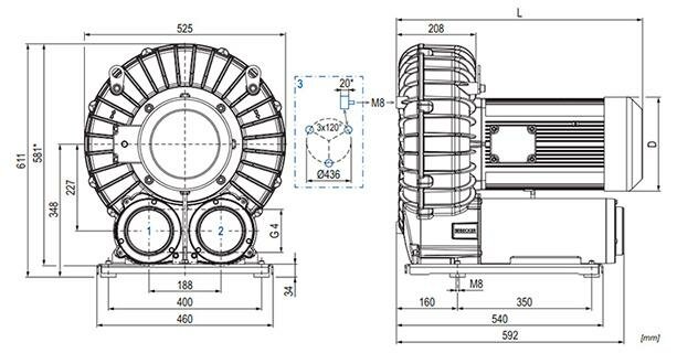 Габаритные размеры (чертеж) Becker SV 1100/1 11