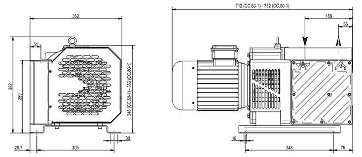 Габаритные размеры (чертеж) DVP CC.80