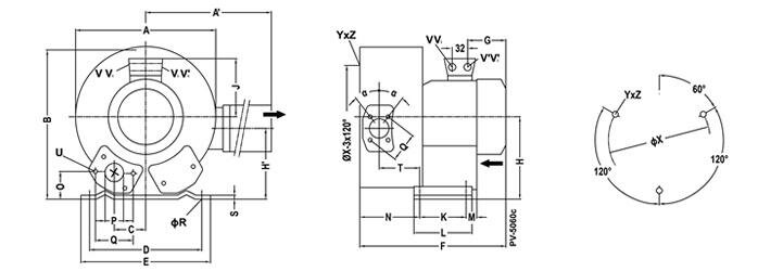 Габаритные размеры (чертеж) VARP Alpha 150x280