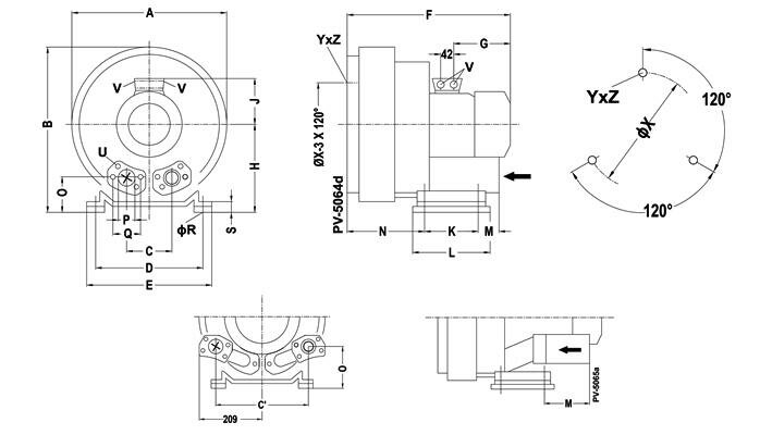 Габаритные размеры (чертеж) VARP Alpha 500x320