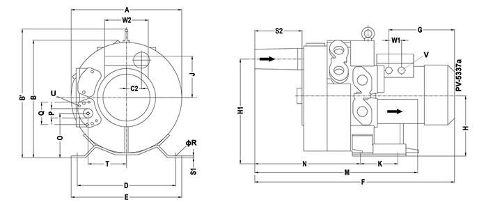 Габаритные размеры (чертеж) VARP Beta 165x1000